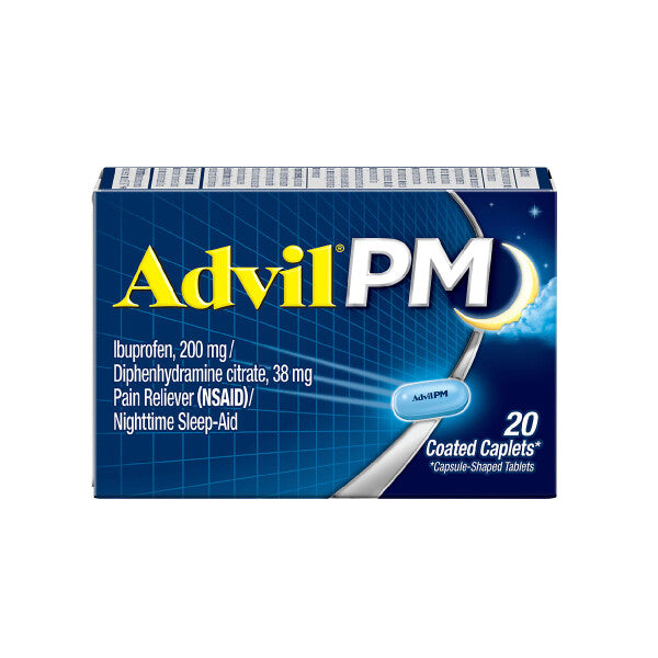 Advil Coated Tablets Pain Reliever/Nighttime Sleep-Aid 20CT