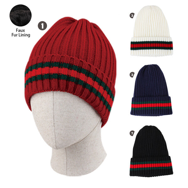 Cindy Claire Winter Fashion Hat w/ Fur Lining 4 lines