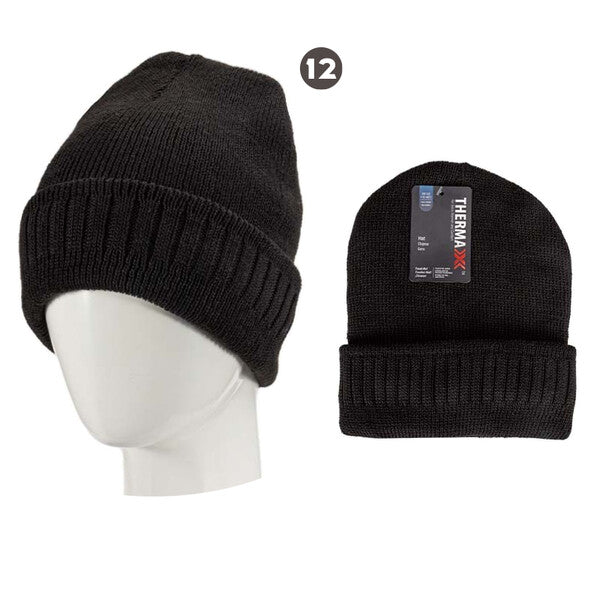Thermaxxx Mens Hat w/ Fur Lining Black Only