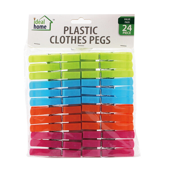 Ideal Home Plastic Cloth Pegs 24CT