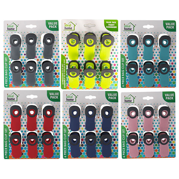 Ideal Home Bag Clip Set w/ Magnet 6PK