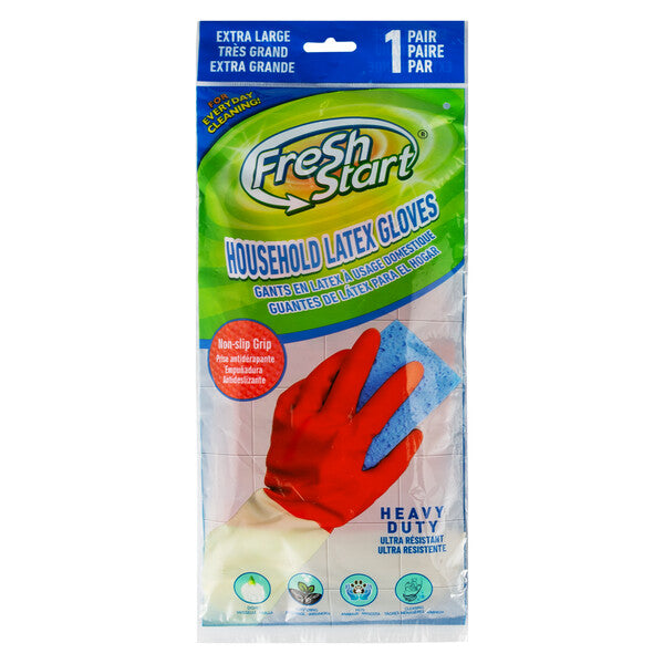 Fresh Start Latex Household Glove Red HD XL