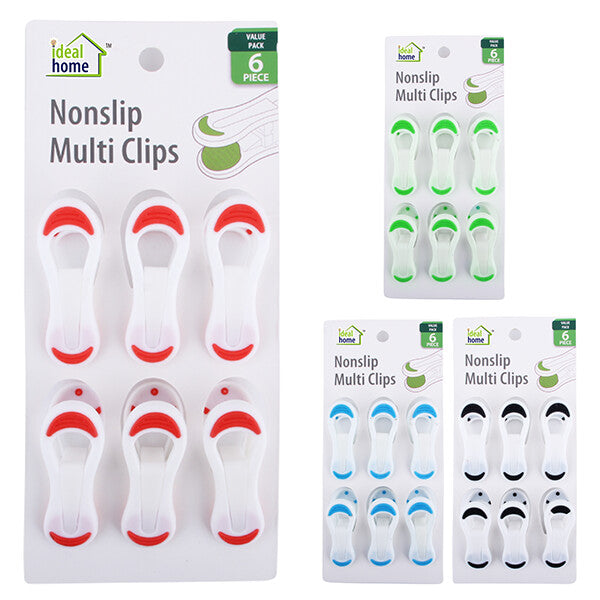 Ideal Home Multi Purpose Clip 6PK Nonslip
