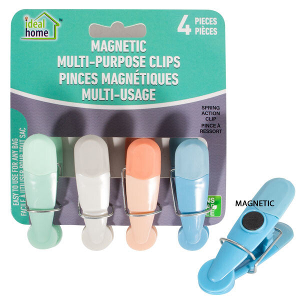 Ideal Home Bag Clip Set w/ Magnet 4PK