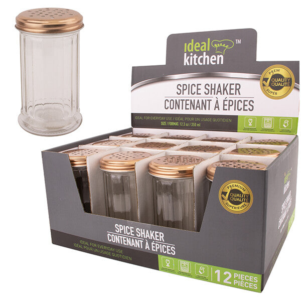 Ideal Kitchen Glass Spice Dispenser 10.8oz Rose Gold