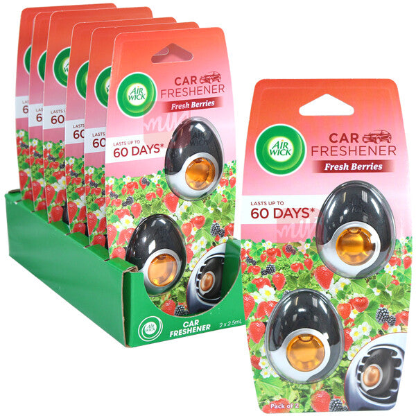 Air Wick Car Vent Clip Air Freshener 2 Pack Fresh Berries