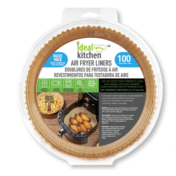 Ideal Kitchen Air Fryer Liner Paper 100PK 6.3in Round