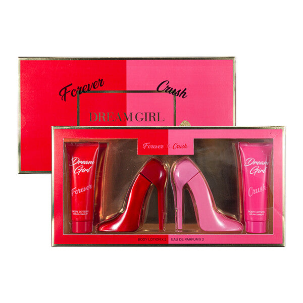 Women's 4pcs XL Set DREAM GIRL 4.1fl.oz/120ml×2 Body Lotion 2.9fl.oz/85ml×2 EDP