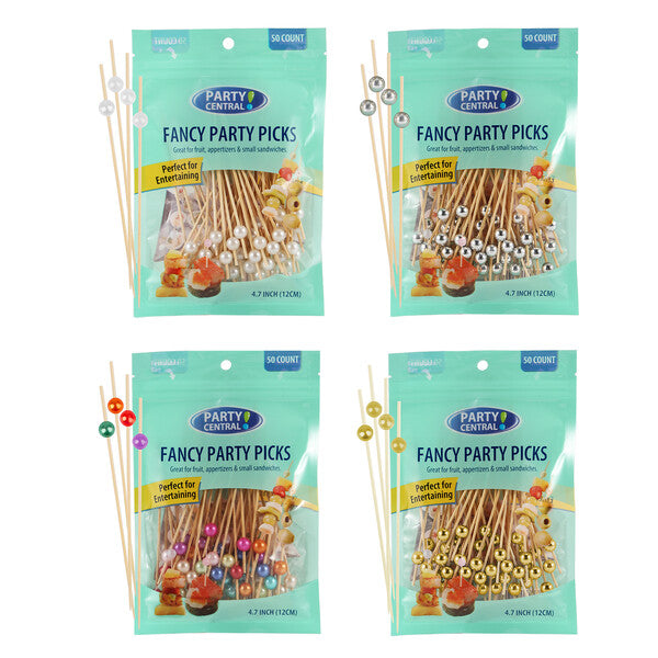 Party Central Fancy Picks 50CT Mix Pearls