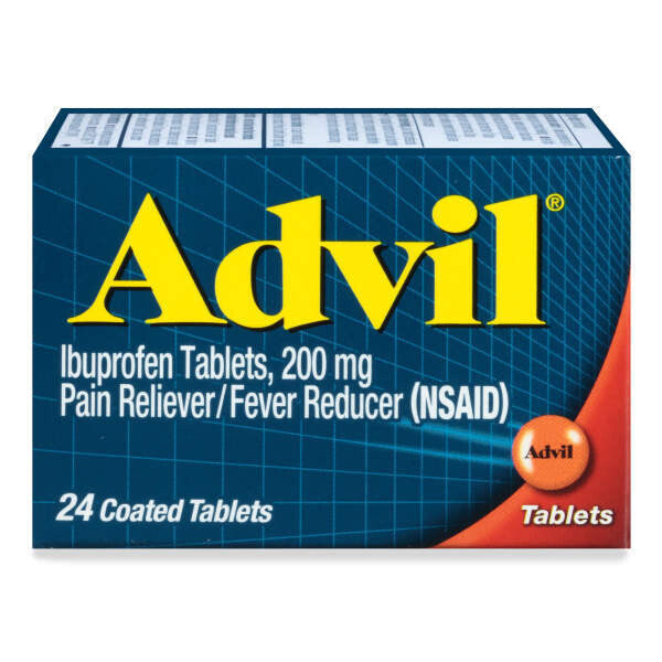 Advil Coated Caplets Pain Reliever and Fever Reducer Ibuprofen 24ct