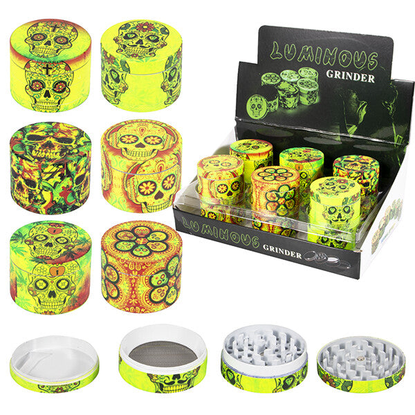 Grinder 4 Parts 50*37mm Glow Skull