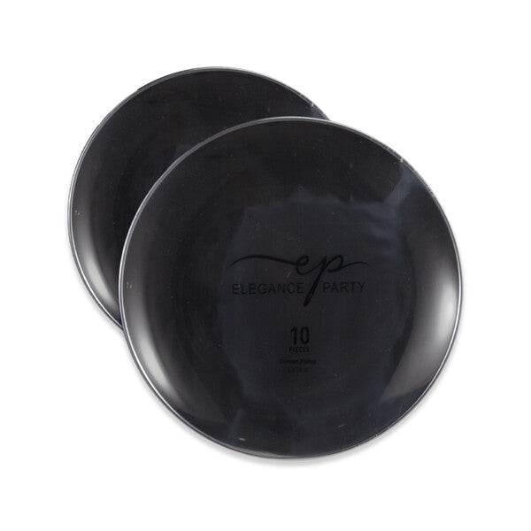 EP Curve 10PK 10.25" Dinner Plate Black+Silver