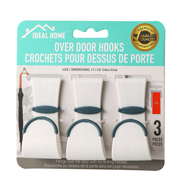 ldeal Home 3PK Over Door Hooks