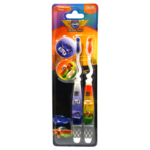 Toothbrush 2PK W/ 2 Caps Car