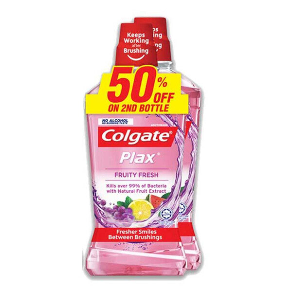 Colgate Plax Mouthwash 750ml 2PK Fruity Fresh