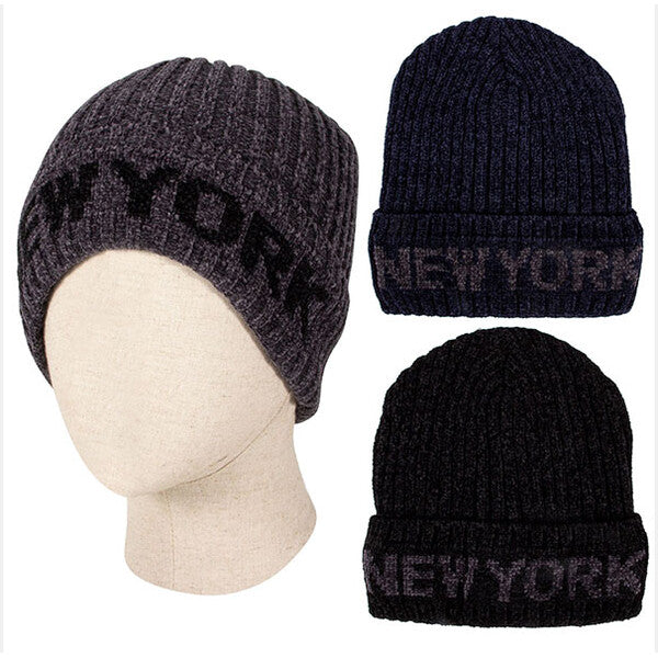 Men's Hat w/Fur Lining NEW YORK