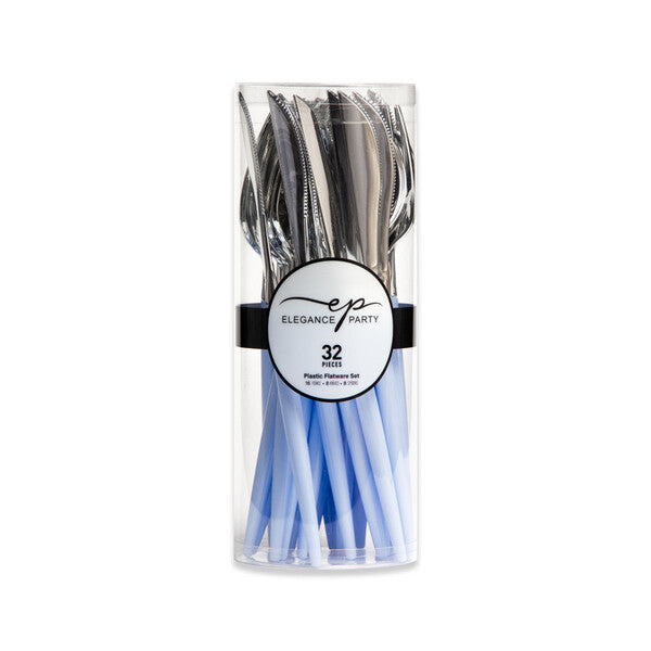 EP 32PK Cutlery Ice Blue+Silver