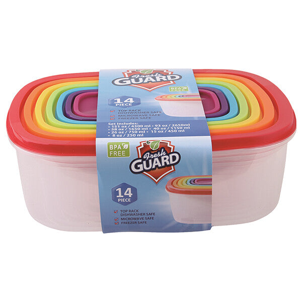 Fresh Guard Plastic Container Set 14PK Rect