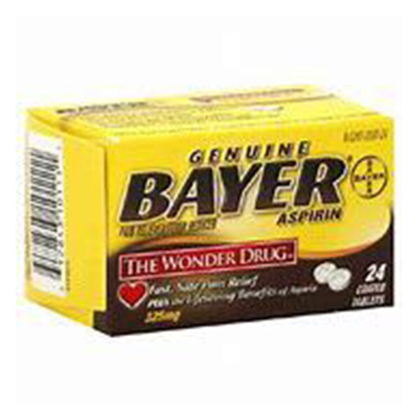 Bayer Aspirin (NSAID) Pain Reliever/Fever Reducer 24 coated Tablets