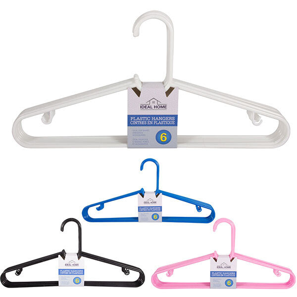 Ideal Home Plastic Hangers 6PK Basic HD
