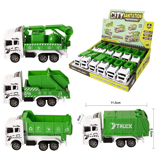 Toy boomerang sanitation truck