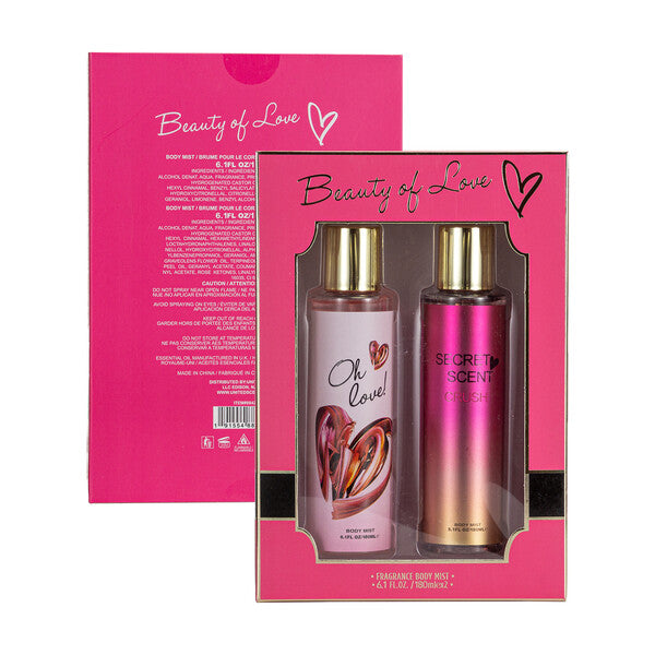 Body Mist Women's 2pcs Set BEAUTY OF LOVE 2×6.1fl.oz/180ml