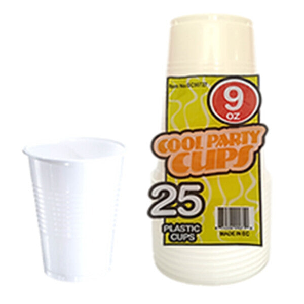 Plastic Cups 9oz white Color 25pc 48ct