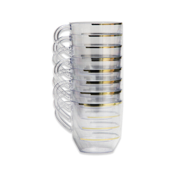 EP 8PK 12.5oz Tea Cup Clear+Gold