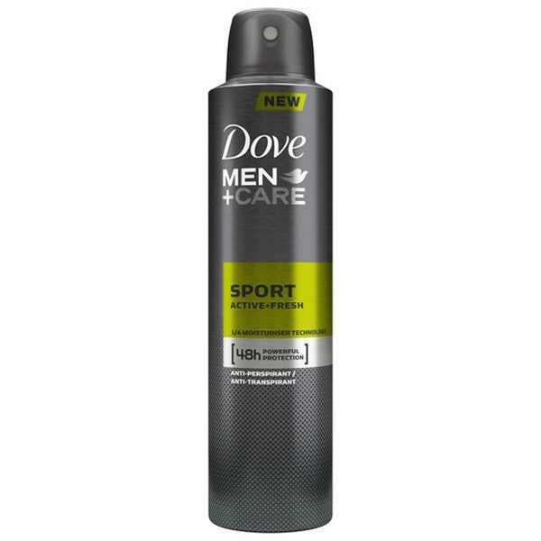 Dove Body Spray 250ml Men's + Sport Active Fresh