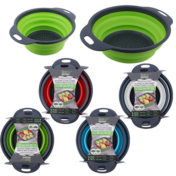 Ideal Kitchen Collapsible Silicone Colander 2PK Round