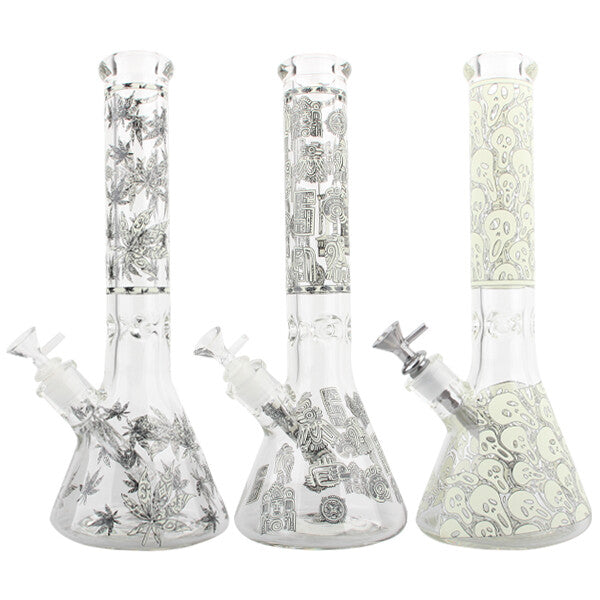 Glass Bong 14.5in Glow in Dark