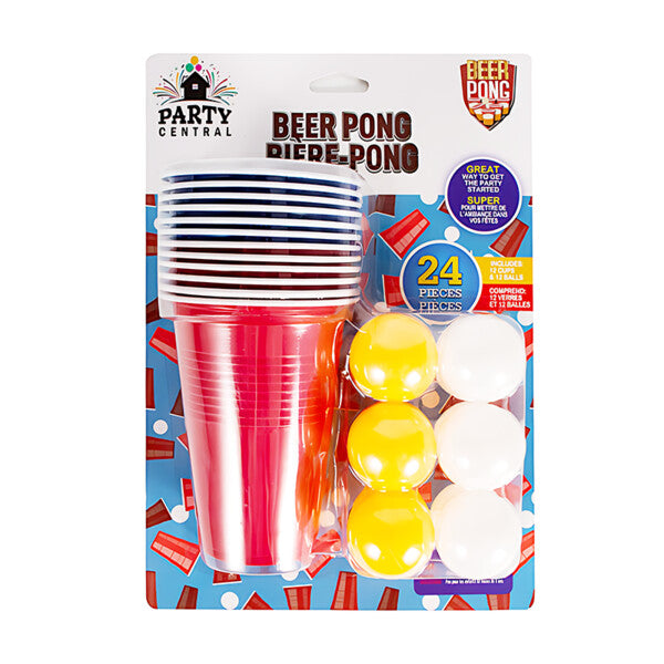 Party Central Recreational Ping Pong Balls & Cups 24pk 12+12