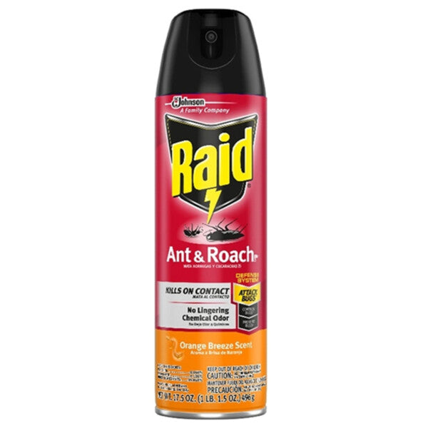 Raid Ant & Roach Spray 17.5oz Orange