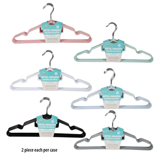 Ideal Home Metal Hangers 10-Pack, Durable Chrome Hangers, Strong & Sleek Design for Clothes, Shirts, Jackets, Suits – Heavy Duty Closet Hangers (10PK)