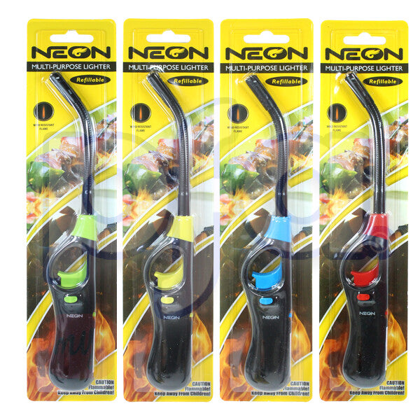 NEON Flex Neck WindProof Utility Long Lighter 1PK