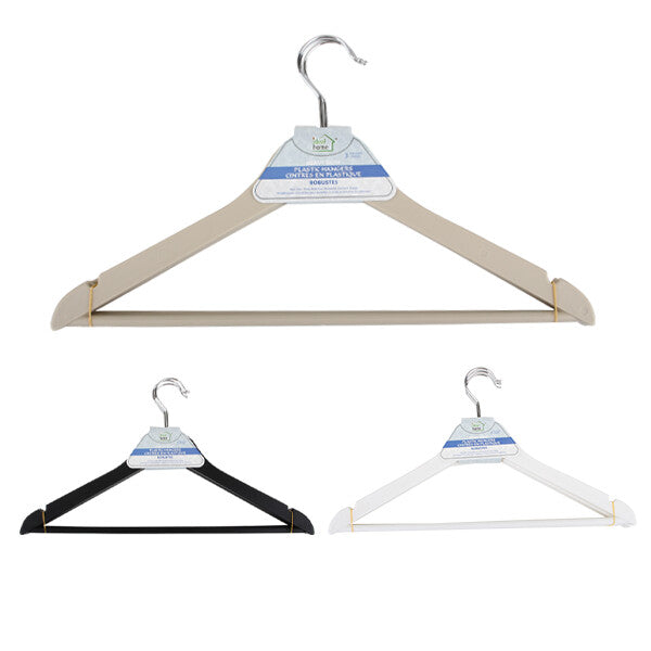 Ideal Home Plastic Hangers 3PK Wood Solid