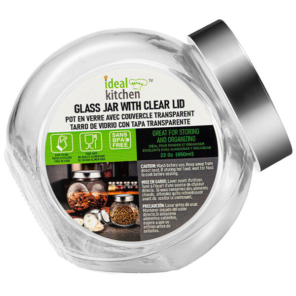 Ideal Kitchen Glass Jar with Clear Lid 21.98oz 1pk