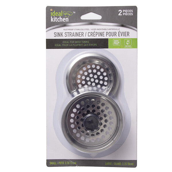 Ideal Kitchen Sink Strainer Stainless Steel 2PK