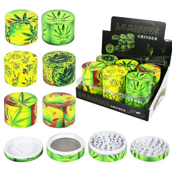 Grinder 4 Parts 63*44mm Glow Leaf