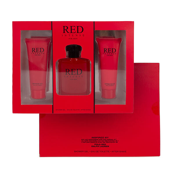 Men's 3pcs Set RED INTENSE2.8fl.oz/80mlAfter Shave 1.7fl.oz/50mlEDT 2.8fl.oz/80mlShower Gel