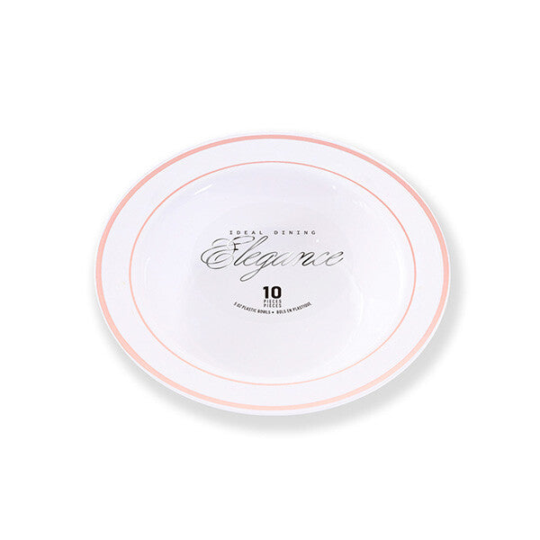 Elegance Bowl 5oz White + 2 Line Stamp Rose Gold