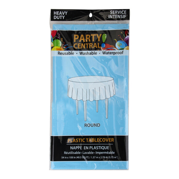 Table Cloth Round Light Blue 84In