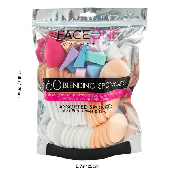 FACEONE 60PCS Asst Beauty Blender Set