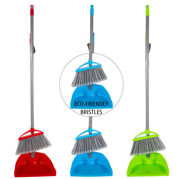 Fresh Start Plastic Broom & Long Dustpan
