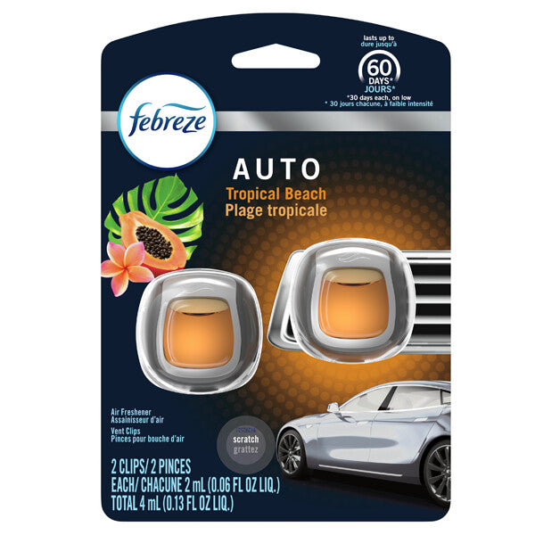 Febreze Car Vent 0.06floz 2PK Tropical Beach