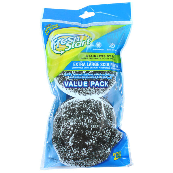 Fresh Start Scourers Stainless Steel 2PK