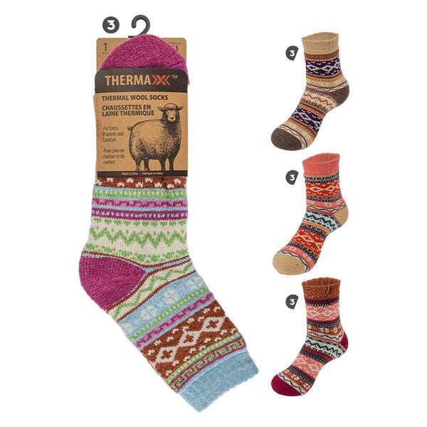 Thermal Ladies Wool Socks 9-11