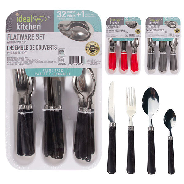 Ideal Kitchen 32PK FLATWARE SET WITH ORGANIZER