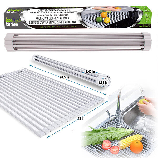 Ideal Kitchen Roll-up Silicone Sink Rack 13x20.5in