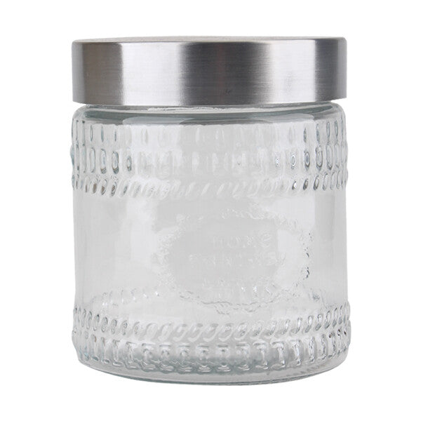 Glass Jar Chrome Lid 1.2L Wide